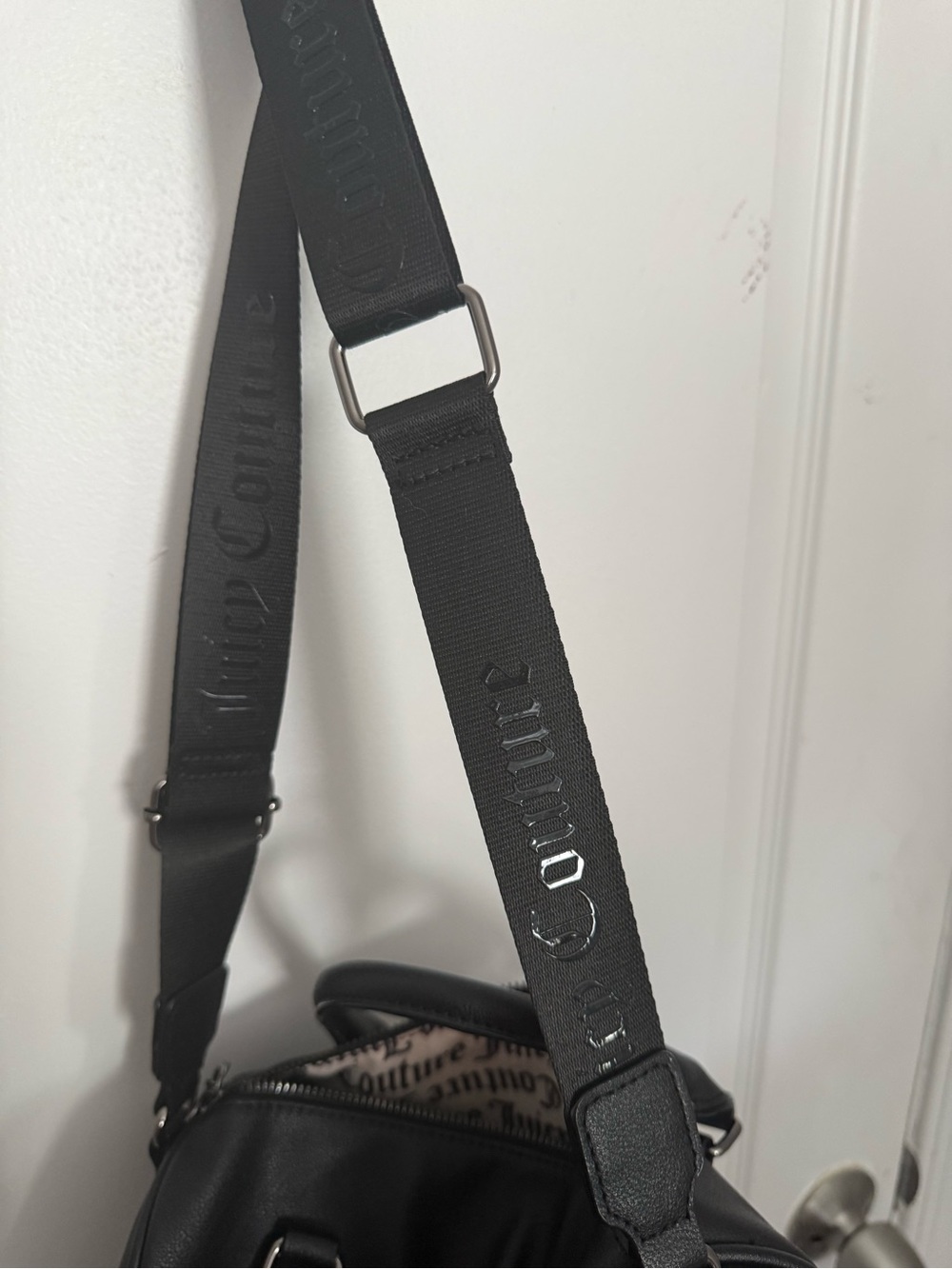Juicy Couture Black Studded Logo Satchel with Top Handles - Picture 8 of 9